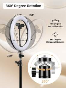 TOKQI 10 Inch Ring Light With Adjustable Tripod Stand, Multi-Angle Rotation Phone Holder,40.55 Inch Stand , Suitable For Photography Studio, Flash Light, Photography, Makeup, Conference, Group Selfie, Live Streaming - Ring Light + Bracket Set - View 7