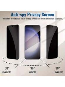 3pcs Screen Protector Film, Compatible With Samsung S24FE/S23FE/S21FE/S20FE/A56/A55/A54/A53/A52/A51/A36/A35/A34/A33/32/A31/A26/A25/A24/A23/A22/A21/A17/A16/A15/A14/A13/A12/A07/A06/A05, Made Of Ultra-Thin Flexible Material With Smooth Coating, Providing Soft Touch, Anti-Peeping, Anti-Scratch And Anti-Fingerprint - Black - View 6