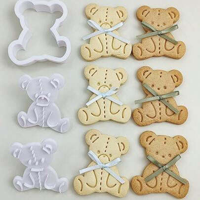 Cute Bear Cookie Cutter Mold Animals Japanese Style Biscuit Stamp DIY Homemade Pastry Dessert Party Decoration Baking Items Back To School