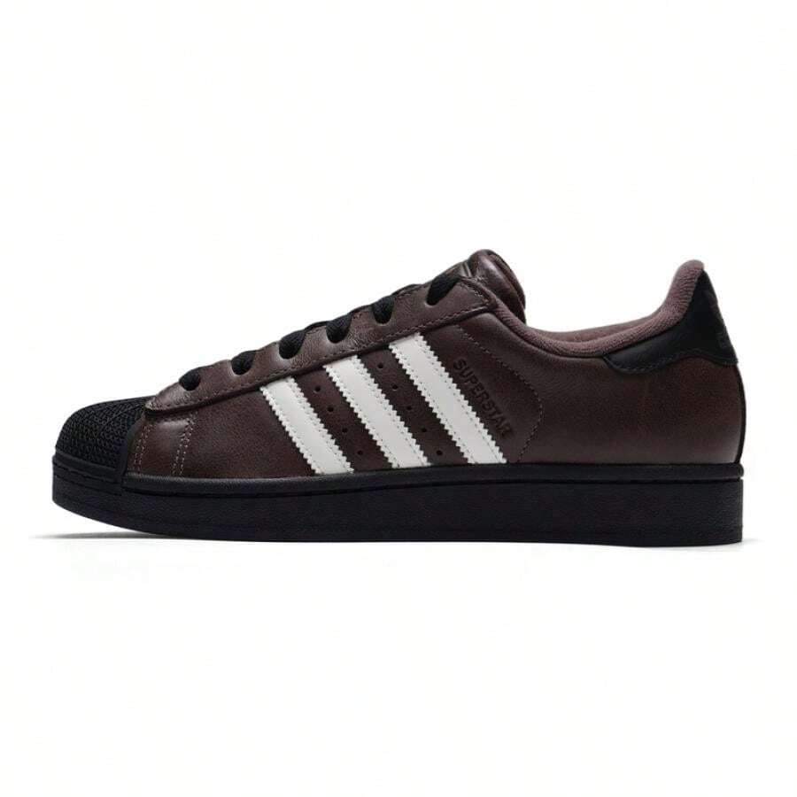 Adidas Originals 女士运动鞋，舒适低帮，SUPERSTAR II W 休闲轻便透气运动鞋 KI3569 - 岩層深土地棕/漢玉白 - 查看 1