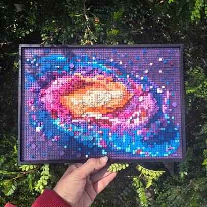 890pcs Vibrant Space Themed Building Block Set - Detailed 6.35cm ABS Bricks, Colorful Cosmic Model Home Decor, Party, Birthday, Valentine's Day, New Year Ideal Gift