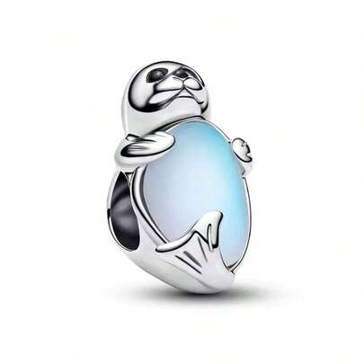 畅销S925纯银励志海狮护身符串珠，适合DIY手链，时尚优雅，是送给女性的生日礼物