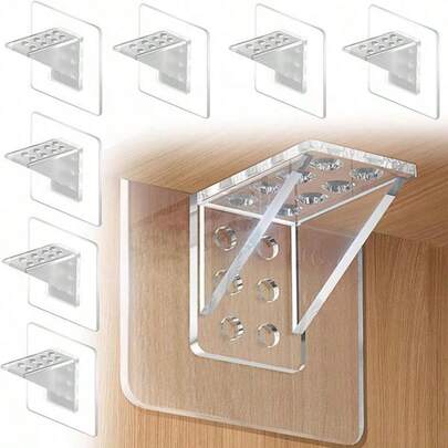 10pcs Self-Adhesive Shelf Pins, Suitable For Cabinet, Bookshelf, Wardrobe Bracket, Partition Board, Shelf Auxiliary Tool