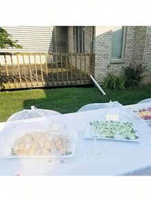 1 Piece - Foldable White Insect/Mosquito Repellent Canopy - Removable And Washable Mesh Canopy, Suitable For Use On Camping/Restaurant-Style Vegetable Tables - Multicolor - View 9