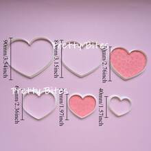 6件套心形饼干模具，几何形状心形饼干模具，翻糖饼干切割工具，饼干切割模具 - 心 - 查看 8