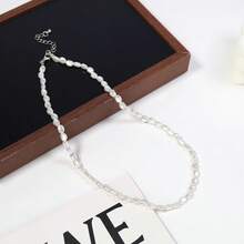 1 Necklace + 1 Bracelet Set, Fashionable Faux Pearl Beaded Jewelry Set For Women - A - View 5