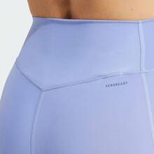 Adidas 阿迪达斯女士速干瑜伽裤，高腰收腹紧身裤，适合健身 - 藍 - 查看 7