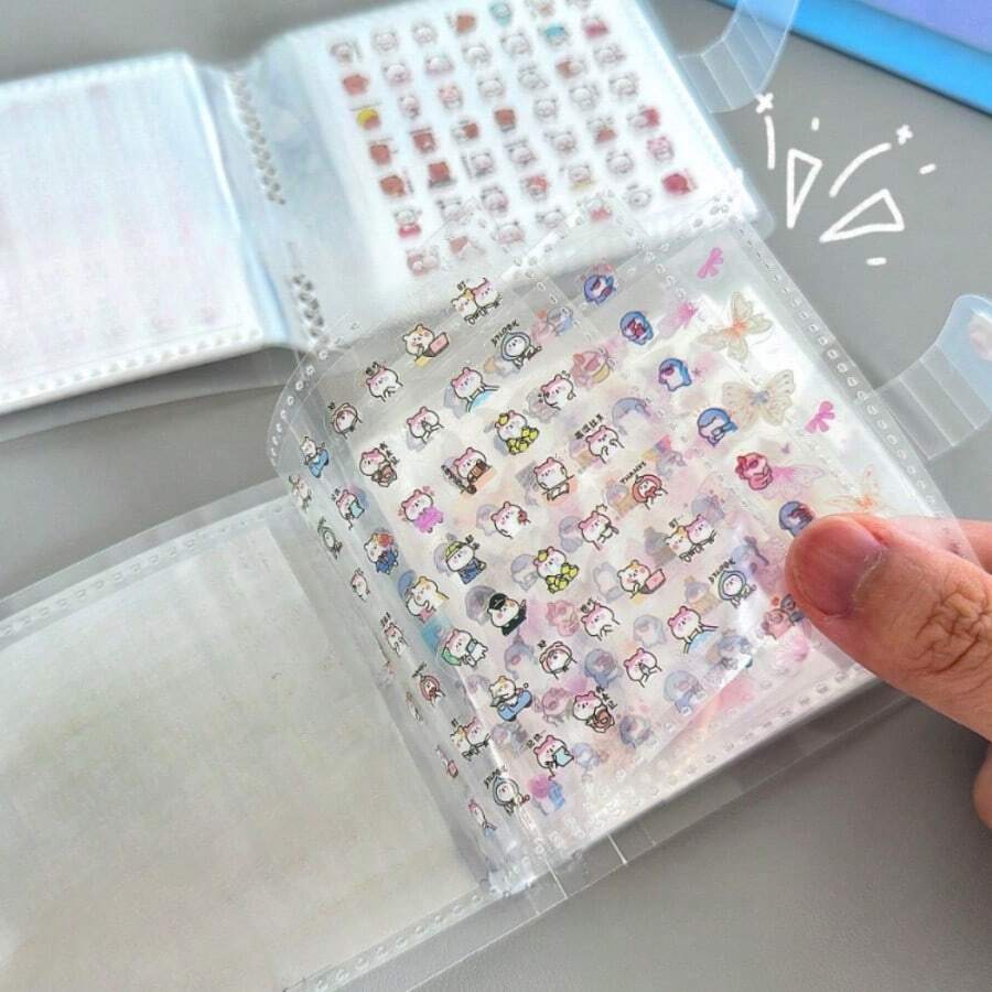 2400 Mini Adorable Sticker Sets With Storage Book | Portable Transparent Plastic, Various Beautiful Designs, Perfect For DIY Journals And Scrapbooks - Ideal Pairing For Notebooks And Albums - Multicolor - View 1