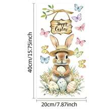 1pc Easter Bunny, Eggs, Butterfly Window Cling Sticker, Static Cling, Glass Window Decal, Decorative Sticker, Holiday Gift - one-size - View 3