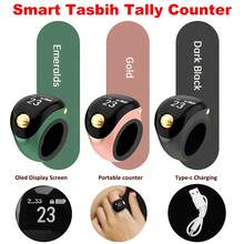 圆形滚珠数字计数器，滚动计数，可调节尺寸18/20/22mm，Type-C充电，智能触控手指计数器，用于祈祷计数 - 彩色 - 查看 9