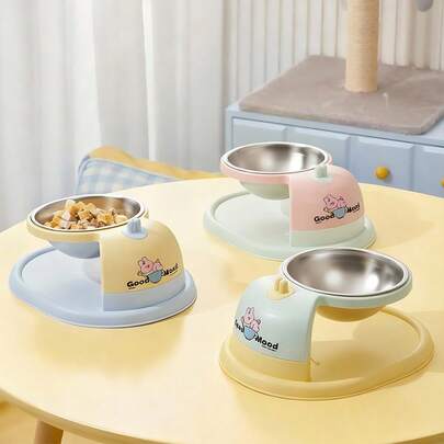 Stainless Steel Raised Pet Bowl, Dopamine Color Single Bowl With Stand, Neck Protection Drinking Water Bowl For Dogs, Poodle Food Bowl