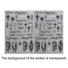 Cross-Shaped Gold & Silver Punk Style Nail Stickers, Waterproof Self-Adhesive Disposable Nail Stickers With Special Fonts And Patterns, Suitable For Natural Nails/Manicure - Multicolor - View 11