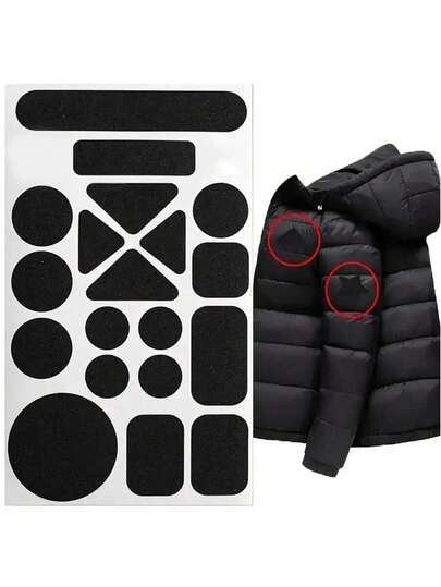 Self-Adhesive Fabric Repair Patches, Universal Black Patches, Suitable For Down Jackets, Clothing, Wallets, Etc., Repair Kit, Fabric Mending Patches