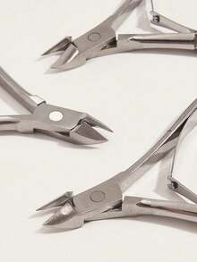 5/3/1 st nagelklippare i rostfritt stål, nagelklippare, nagelvårdsset, nagelbehandlingsset, exfolieringsset, nagelkeratinpressare, nageltrimnings- och pedikyrset, enkel och lättanvänd, bekväm att använda, nagelformningsverktyg - Silver - Visa 3