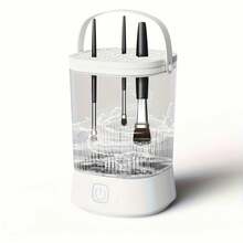 1 Multi-Functional Electric Makeup Brush Cleaner - Makeup Brush Drying Rack, A 2-In-1 Automatic Makeup Brush Dryer, A Must-Have For Home And Travel. - White - View 7