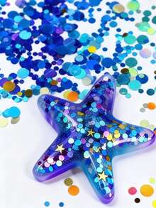 1 Box Holographic Ocean-Themed Mixed Round Resin Glitter Flakes, Suitable For Epoxy Resin Filling, Shiny Bubble Shapes, DIY Jewelry Making, Resin Shaker Molds, Resin Material - Multicolor - View 7