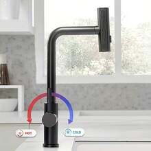 Kitchen Faucet With Pull-Down Sprayer, Waterfall Kitchen Sink Faucet, Commercial Stainless Steel Kitchen Faucet, Single Handle 3-Function Kitchen Sink Faucet With Pull-Down Sprayer - Multicolor - View 4