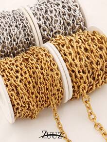 1米不锈钢宽手工链 DIY O形十字链，适用于项链、手链等手工饰品制作配件 - 鏈條 - 查看 1