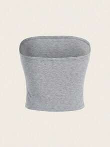 Women's Casual Strapless Cropped Tube Top, Y2K Summer Slim Fit Suitable For Going Out, Beach, Vacation White - White - View 2