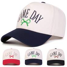 Mũ lưỡi trai nữ GAME DAY, thêu chữ và nơ cá nhân hóa, mũ bóng chày thời trang đường phố năm múi, mũ chống nắng ngoài trời, thích hợp cho mùa xuân, mùa thu, du lịch và đi biển. - nhiều màu - Xem 7