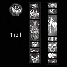 1 Rolle/Tüte Klebeband, Nacht-Dämmerungs-Serie, Vintage dunkles Gothic-Thema Klebeband, Sammelalbum-Zubehör, Notizbuch-Accessoires, zum Dekorieren von Fotorahmen, Computern, Handyhüllen, Wassergläsern, Zeitschriften, Federmäppchen, Koffern, Büro-Dekoaufkleber, personalisierte Aufkleber, Schulmaterial, Weihnachtsgeschenke, Geschenke für Frauen, Sammelalbum-Zubehör, süße Stationery-Aufkleber, Sammelalbum-Zubehör - Klebeband - Übersicht 14