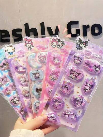 1pc Cute Cartoon 3D Anime Cat Sticker, Reusable Waterproof Sticker, DIY Craft Sticker, Suitable For Laptop, Water Bottle, Notebook, Car, Gift Box, Party Decor, Plastic Sticker, School Supplies, Learning Preparation