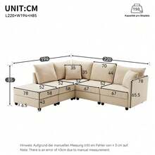 Sofas & Couches - Beige + Cotton Linen + 5 Seat-1 - View 7