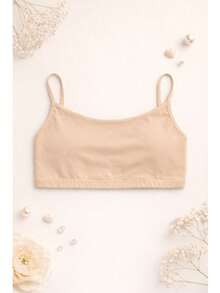 Set Of 2 Teen Girls' Reinforced Top Bras Without Padding - 米色 - 查看 2