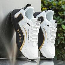 ¡Recomendado[Entrenamiento de Correr Ligero] 1 Par de Zapatos de Entrenamiento Transpirables para Hombre!| Aumento de Altura, con Cordones, Cómodo, Ligero, para Deportes, Aire Libre, Desplazamientos, Casual, Talla Grande, Running ¡Top de Temporada - Blanco - Ver 9