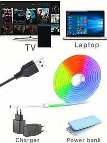 16.4ft Bedroom Decorative Light Strip, RGB LED Light Strip, 44-Key Remote Control, Neon Light, Flexible DIY Design Suitable For Bedroom, Living Room, Gaming, Party Decoration, LED Neon Light Strip, LED Light, LED Light Strip, Bedroom LED Light, 16.4ft LED Light, 44-Key Remote RGB LED Neon Light Strip, RGB Color Changing Smart Light, Bedroom LED Light, Color Changing LED Light Strip With 44-Key Remote, Home LED Light Strip, Party Decorative Light - Multi-color light - View 12