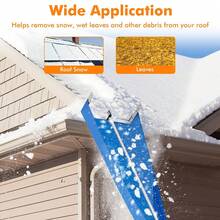 COSTWAY 170-750CM Adjustable Snow Roof Rake Snow Cleaning Tool Lightweight Roof Rake, Blue - A - View 5