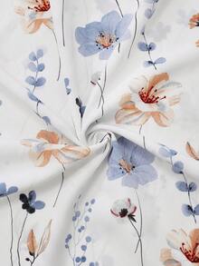 Setelan Dua Potong Gaun dan Jaket Chiffon Motif Bunga Matahari Elegan untuk Wanita, Busana Liburan Pantai yang Anggun untuk Musim Semi - MultiWarna - View 7