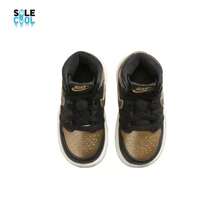 Nike TD Toddler Air Jordan 1 AJ1 Retro High Black Metallic Gold Shoes FD1413-071 - Nhiều màu - Xem 4