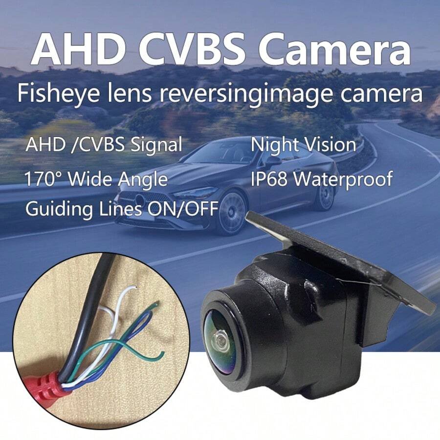 1080P高清倒车摄像头，170°广角可调，抗干扰，小型车载后视摄像头 - A - 查看 1