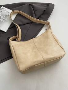 Maillard Retro Large Capacity Tote Bag, New Casual Fashion Women Shoulder Bag, Versatile Commuter Crossbody Bag - Yellow - View 4