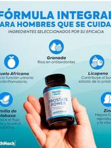 Health Hack Prostate Power | Suplemento Avanzado para la Salud de la Próstata | Fórmula Natural con Semilla de Calabaza, Ciruelo Africano, Granada, Licopeno, Zinc y Vitamina D - Caqui - Ver 2