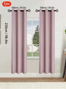 1 pieza Cortina opaca ligera con revestimiento negro aislante, adecuada para sala de estar, dormitorio, cocina, baño, decoración del hogar, decoración de habitación, cortina opaca delgada - Rosa - Ver 19