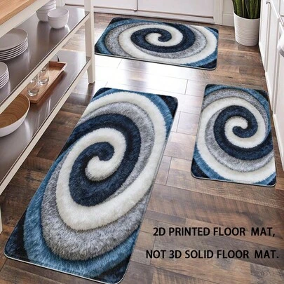 1pc Home Decor, Bathroom Decor, Bathroom Mat, Anti-Slip Bath Mat, Kitchen Decor, Kitchen Mat, Carpet, Bathroom Set, Entrance Mat, Doormat, Soft Plush Surface, Home Decoration, Anti-Fatigue Mat, Spiral Pattern Mat, Minimalist Theme Decor, Soft & Comfortable Surface, Relax Feet, Relieve Fatigue