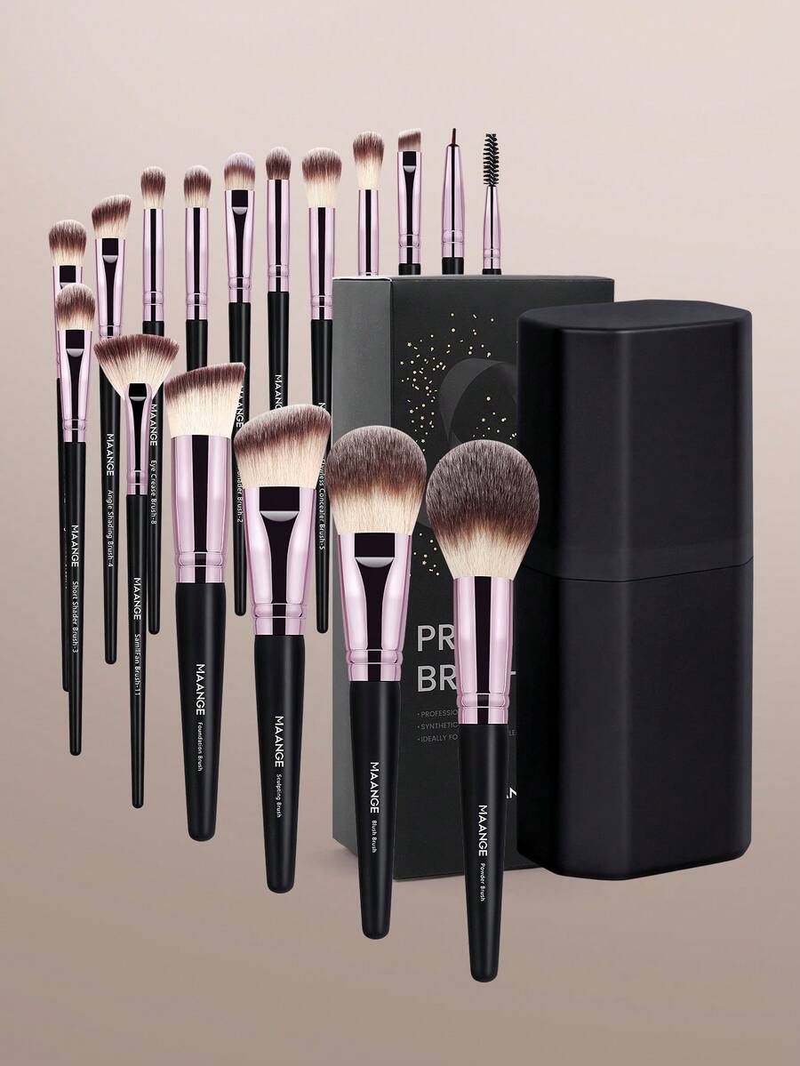 MAANGE Bộ cọ trang điểm chuyên nghiệp 17/18/20 món, nhỏ gọn, lý tưởng làm quà tặng cho phụ nữ và các bạn gái, bộ cọ trang điểm chuyên nghiệp, bộ trang điểm hoàn chỉnh.