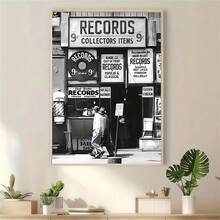 1幅黑色无框帆布艺术印刷品，城市摄影海报，适合家居或办公室装饰 - A - 查看 17