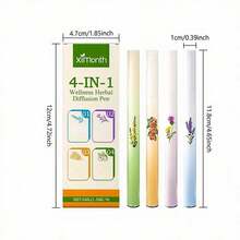 Four Natural Thyme & Mint Scent Sticks – A Portable Herbal Diffuser.Designed For Respiratory Support, Throat And Sinus Comfort, Oral Care, And Lung Cleansing.Housed In An Elegant Cylindrical Design With Concentrated Plant Essences, These Smoke-Free Sticks Are An Essential Companion For Both Home And Travel. - A - 查看 8