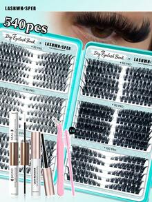 DIY睫毛嫁接套装睫毛粘合剂和密封剂簇状睫毛胶水防水持久睫毛粘合剂密封剂化妆工具 - 彩色 - 查看 1