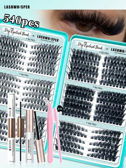 DIY睫毛嫁接套装睫毛粘合剂和密封剂簇状睫毛胶水防水持久睫毛粘合剂密封剂化妆工具