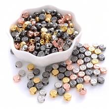 100Pcs/Lot Vintrage Golden Silvery Letter Beads Flat Round Acrylic Alphabet Spacer Beads For Jewelry Making DIY Bracelet Necklace - Letter Beads - View 7