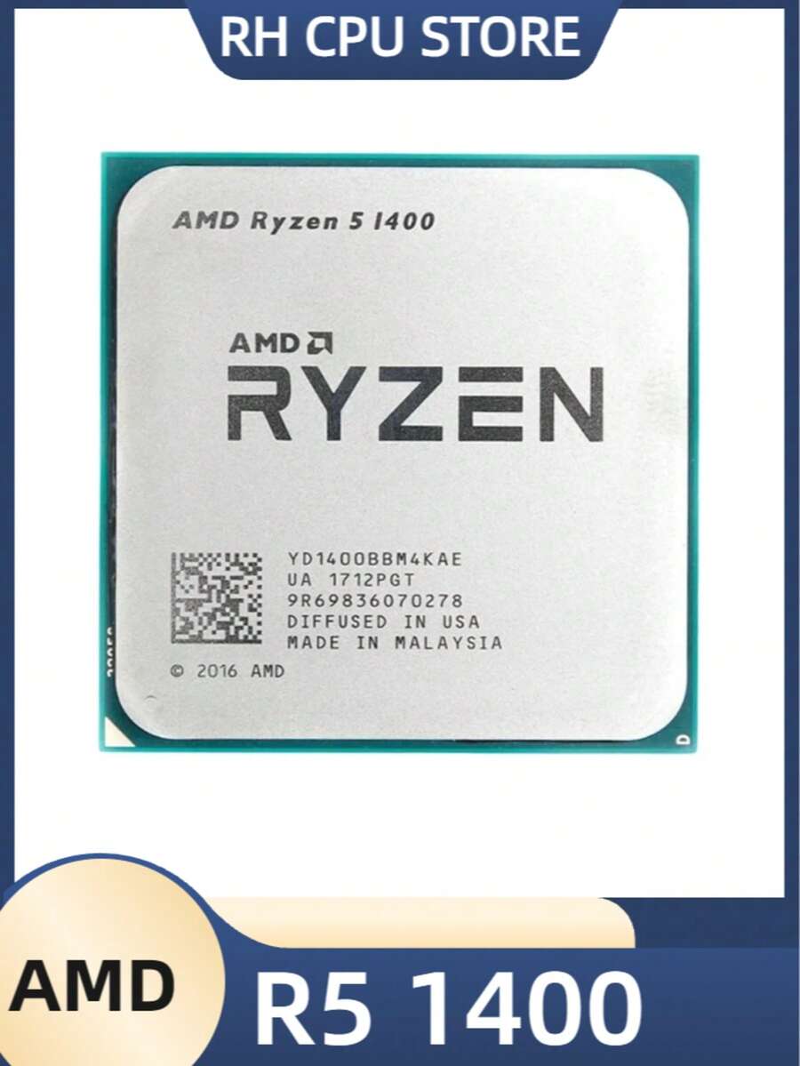 AMD Ryzen 5 1400 R5 1400 3,2GHz Procesador CPU de 4 núcleos YD1400BBM4KAE Socket AM4 - Beis - Ver 1
