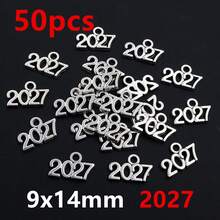 50pcs Year Number 2026 2027 2028 Pendant Charms DIY Jewelry Making Jewelry Finding Antique Silver Plated Accessories - Antique Silver - View 12
