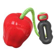 Durable Apple Shaped Dog Chew Toy, Interactive Game Training Ball With Rope For Pets - Red - View 7