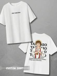 Religious T-Shirt Saint Tarcisius Patron Saint Of Altar Servers Catholic Church Devotees - 白色 - 查看 3