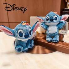 Disney 官方授权可爱史迪奇毛绒玩偶背包挂件，史迪奇外星人毛绒玩偶坐姿带小花钥匙扣，女孩节日礼物 - 彩色 - 查看 7