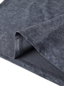 Men's Fashionable Versatile Funny Cat & Snowflake Print Round Neck T-Shirt, Summer - Dark Grey - View 5